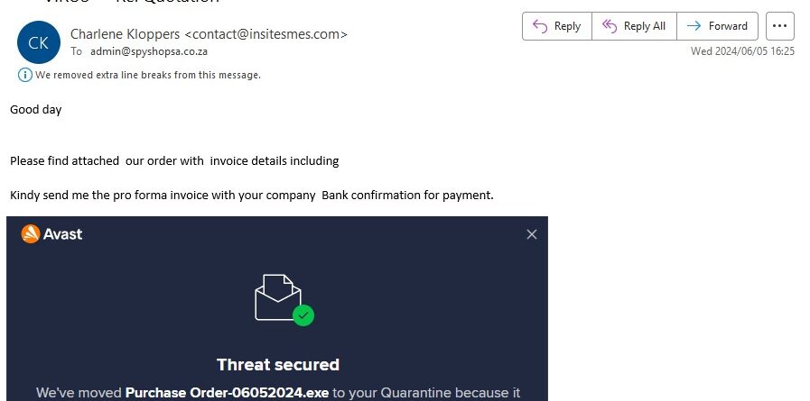Email Virus from Insitesmes